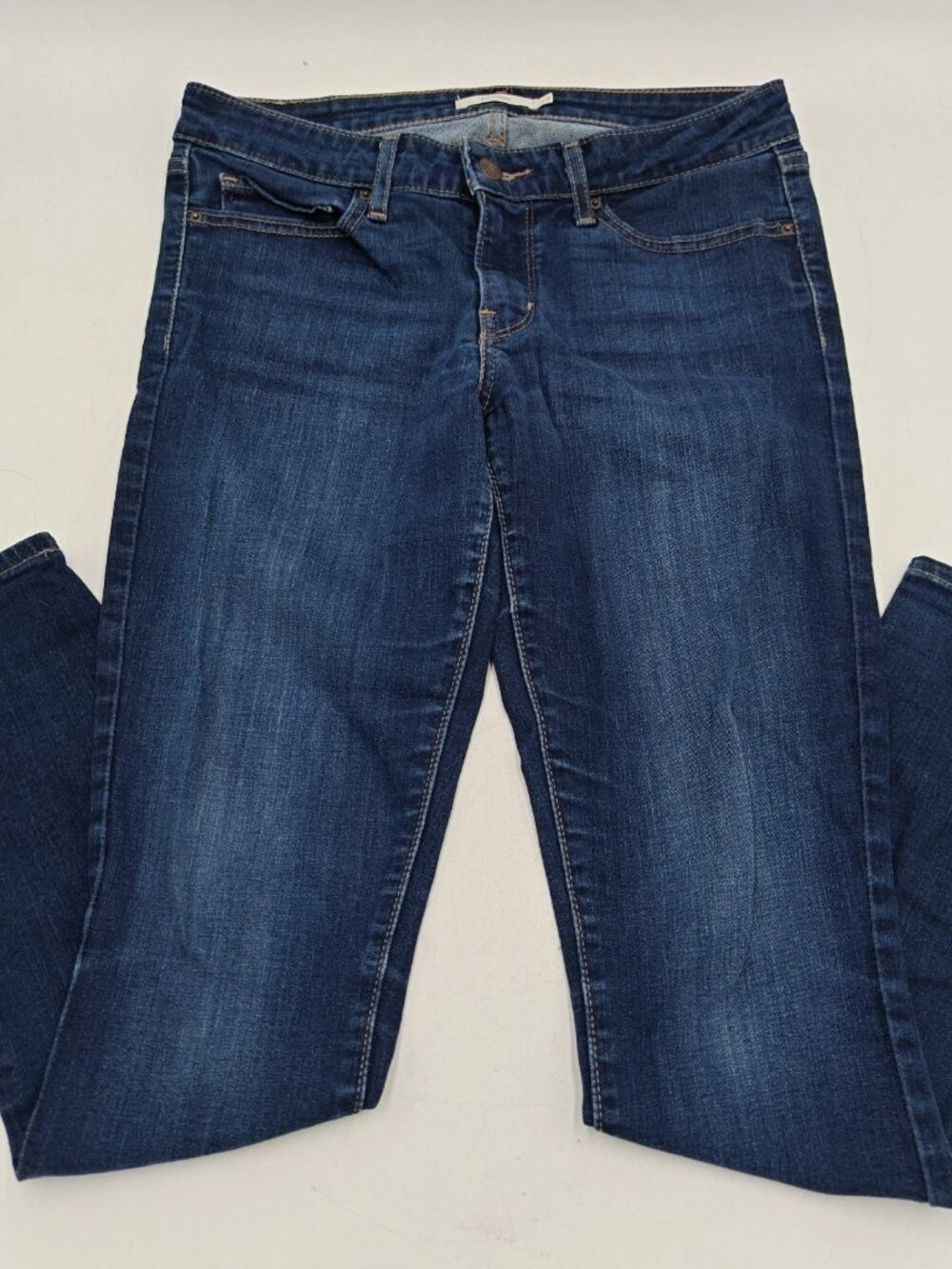 Levi’s 711 Skinny Jeans Mid Rise Dark Blue Wash Stretch Denim Size 27